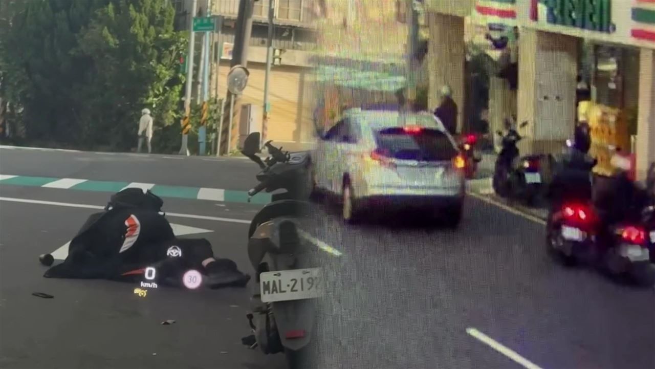 擦撞爆衝突！騎士街頭上演「擒抱滾地扭...